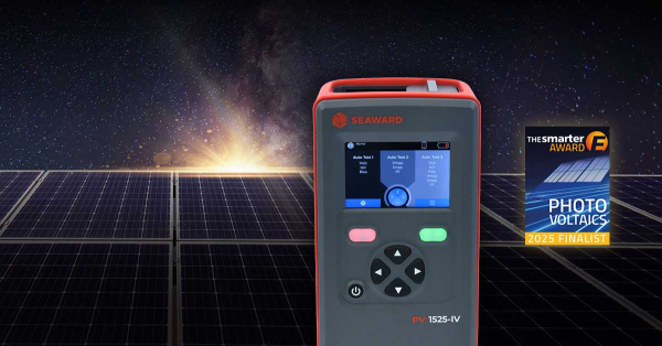 SEAWARD PV:1525-IV on konkursi The SMARTER E AWARD finaalis Uus PV-tester Seaward PV:1525-IV on innovatsioonikonkursi The smarter E AWARD 2025 finalist päikese-